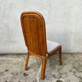 Suite of four chairs and two bamboo chairs