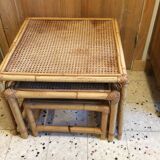 Table gigogne en rotin
