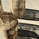 Small lantern-shaped rattan suspension H35 D15