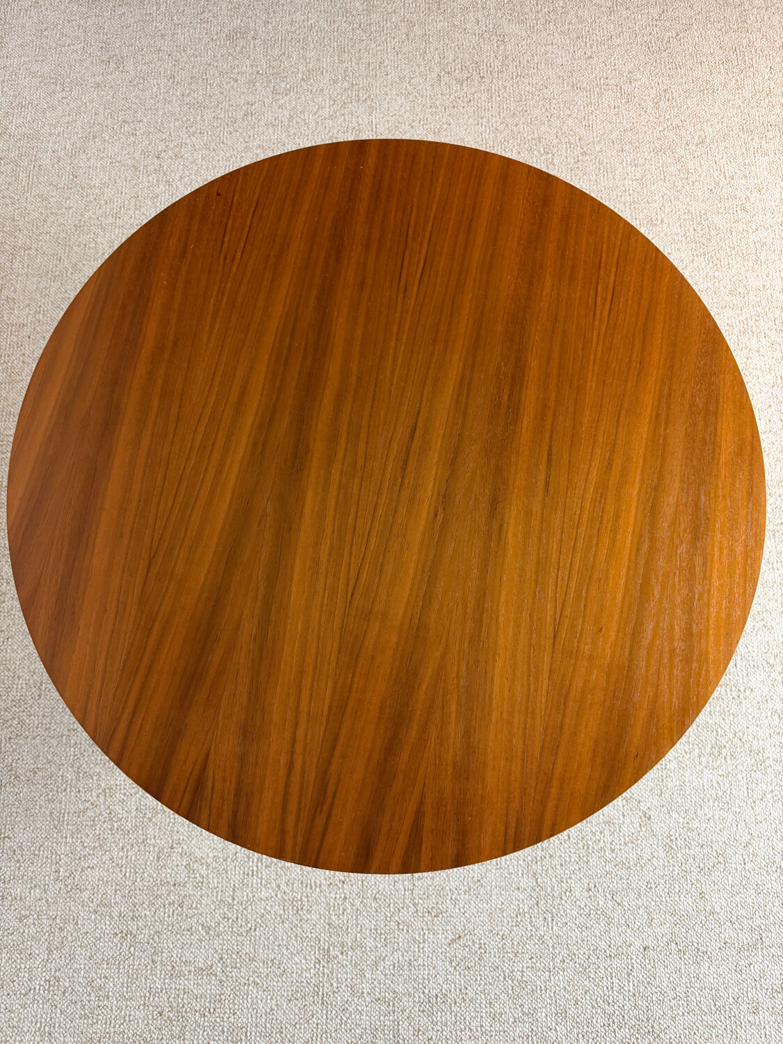 Vintage German round coffee table – Walnut & star base