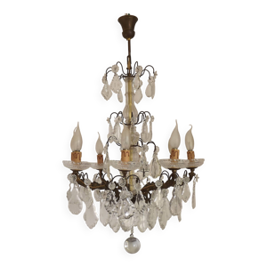 Lustre Roccoco 8 lumières - cristal verre