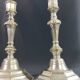 Pair of 18th century Regency candlesticks in silvered bronze
