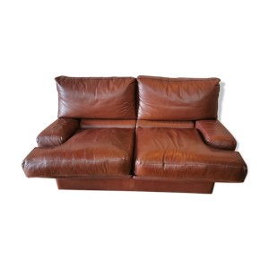 Canapé en cuir marron