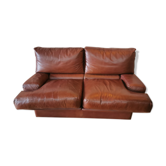 Brown leather sofa