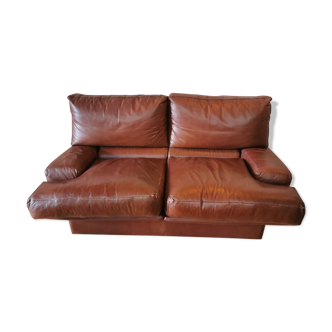 Canapé en cuir marron design italien