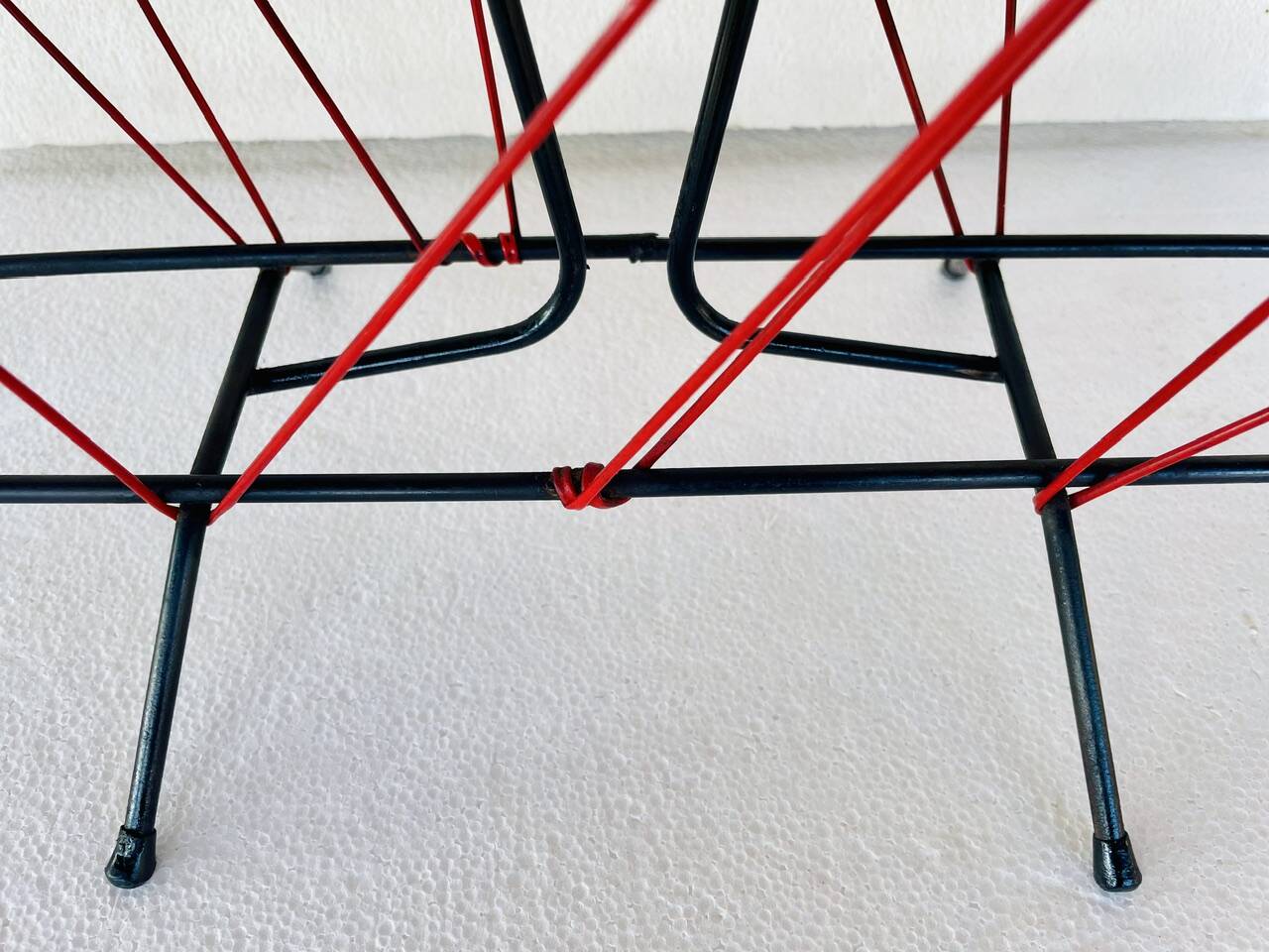 Vintage black metal magazine rack circa 19