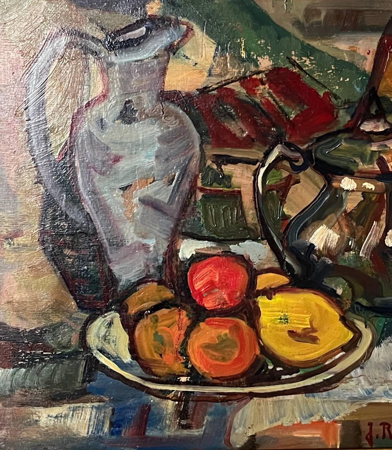 HST painting Jean RENAUT (1905-1979) "Still life with oranges and lemons" frame