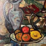 HST painting Jean RENAUT (1905-1979) "Still life with oranges and lemons" frame