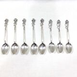 Set of 8 art nouveau silver spoons