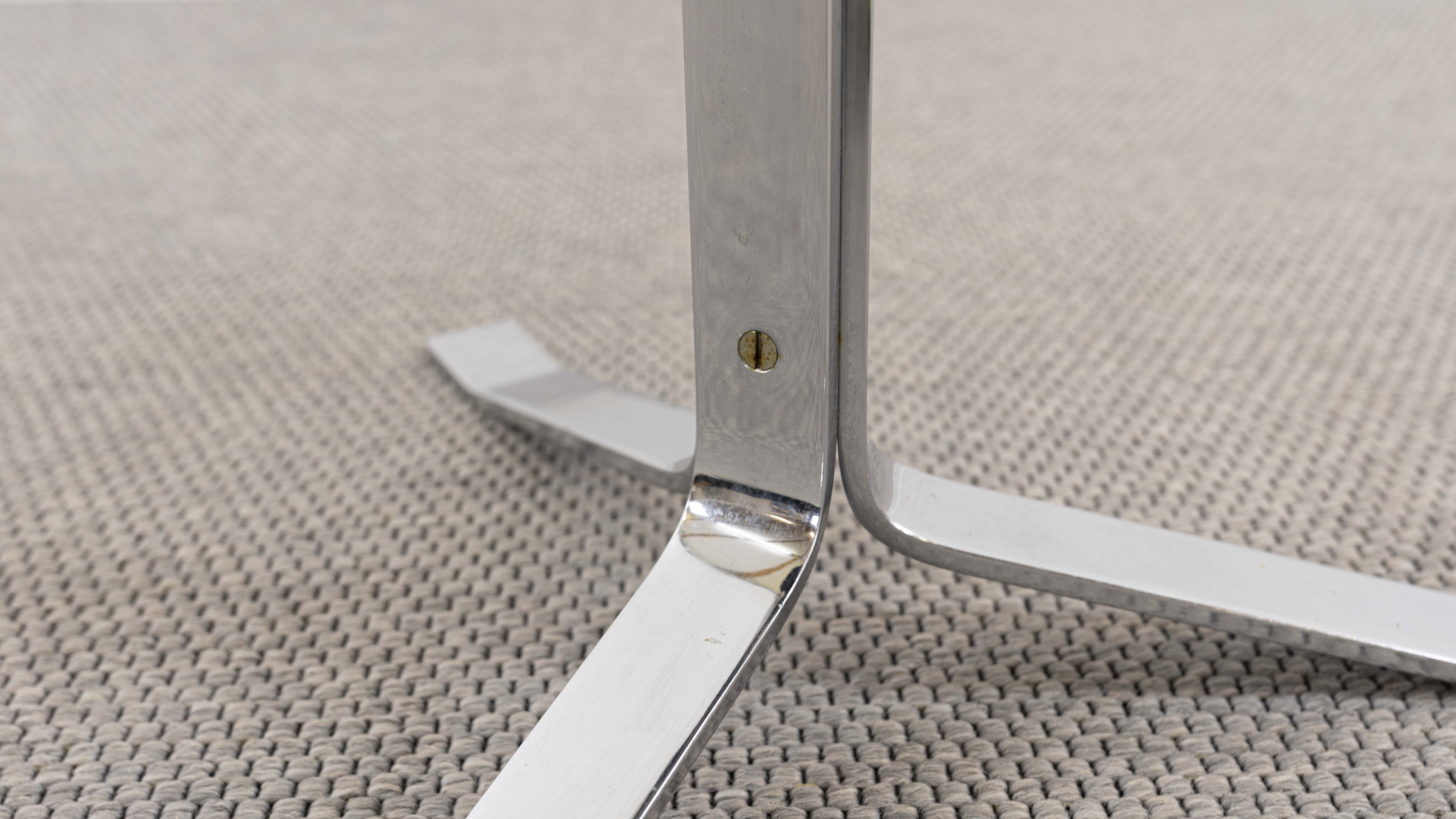 Vintage stool or side table in birch and steel