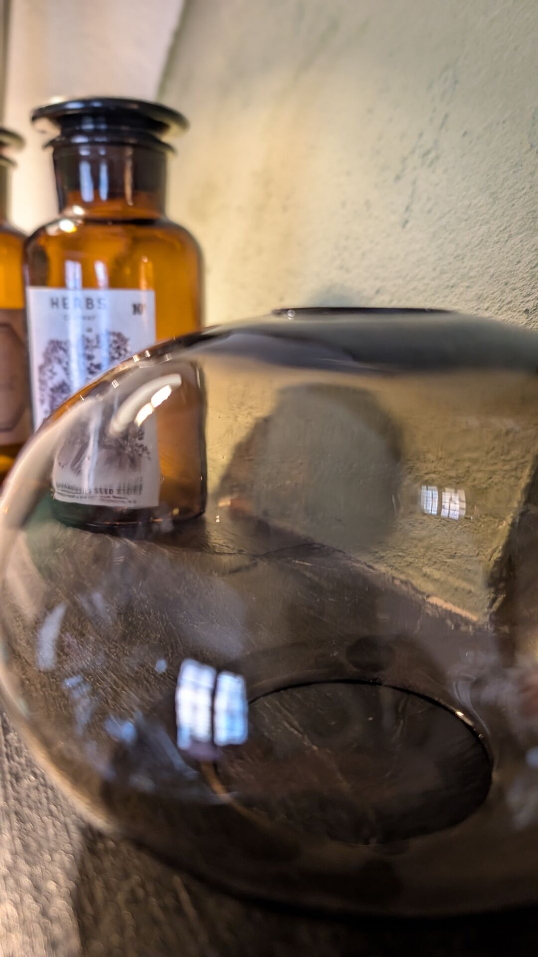Smoked glass globe