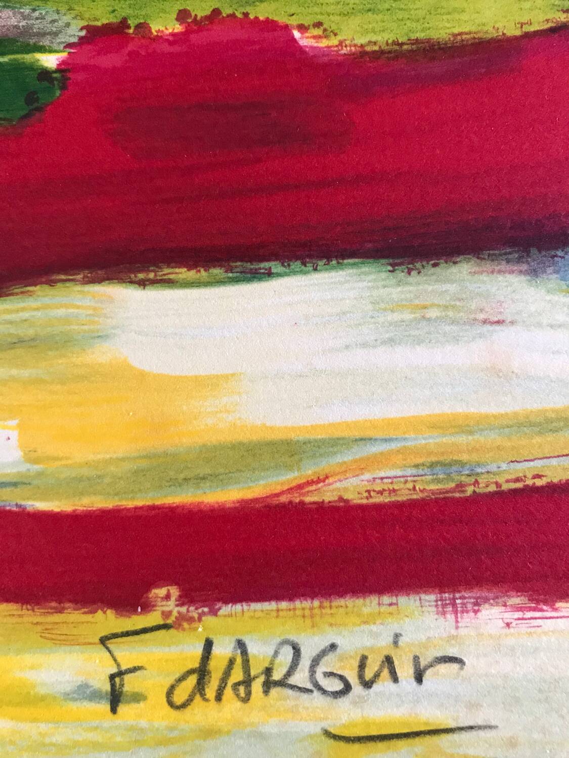 The countryside. original lithograph signed by françois d'arguin (1946)