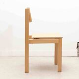 Stackable chair in curved wood from the 70s, beech stain