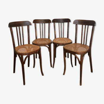 Set of 4 canned Baumann bistro chairs