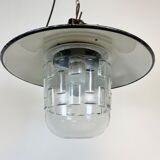 Vintage industrial factory hanging light, 1970s