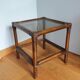 Wicker rattan glass end table