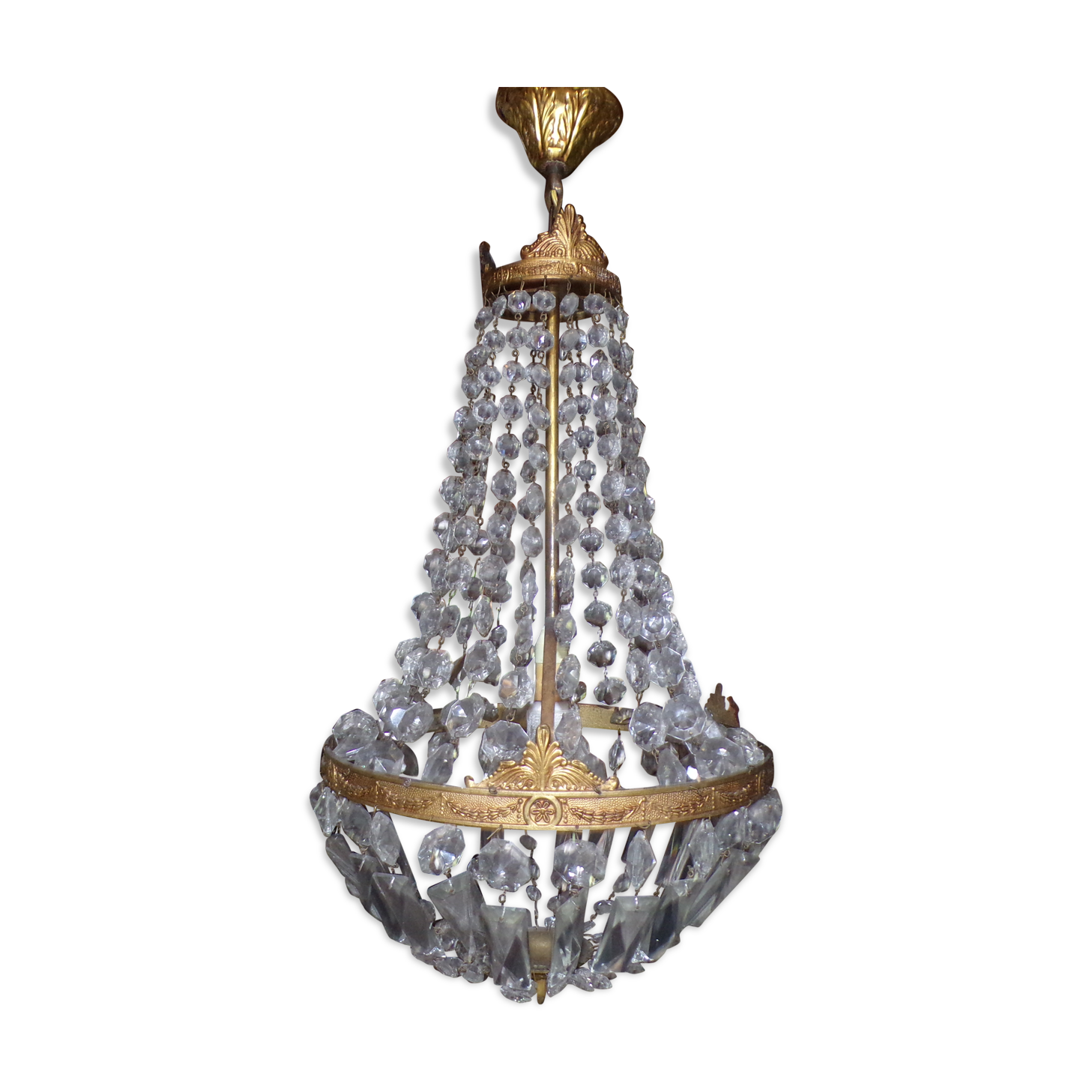 Hot air balloon chandelier with stamps