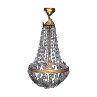 Hot air balloon chandelier with stamps