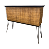 Vintage rattan and metal bar 1960