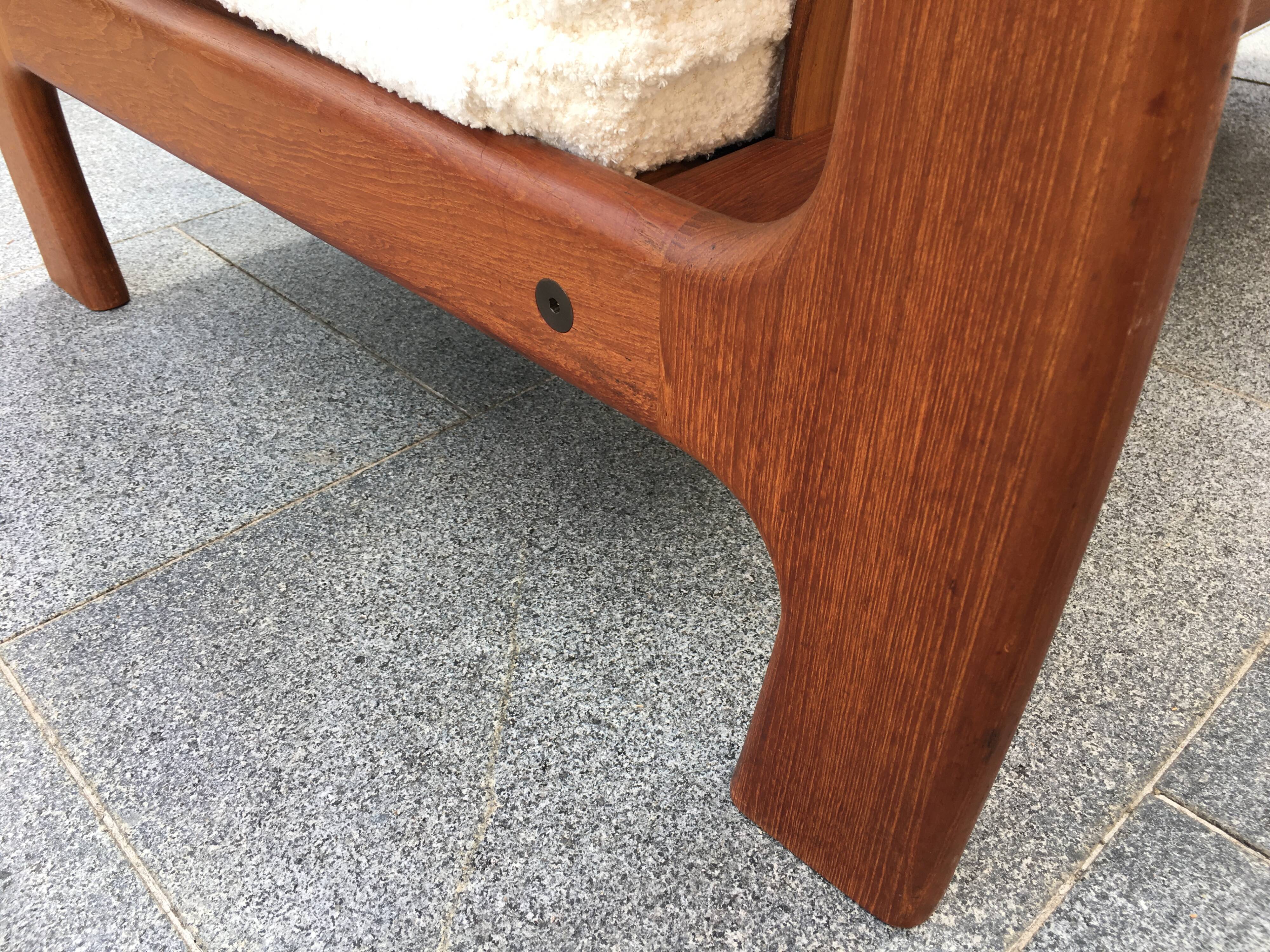 Scandinavian teak 2-seater sofa 60s