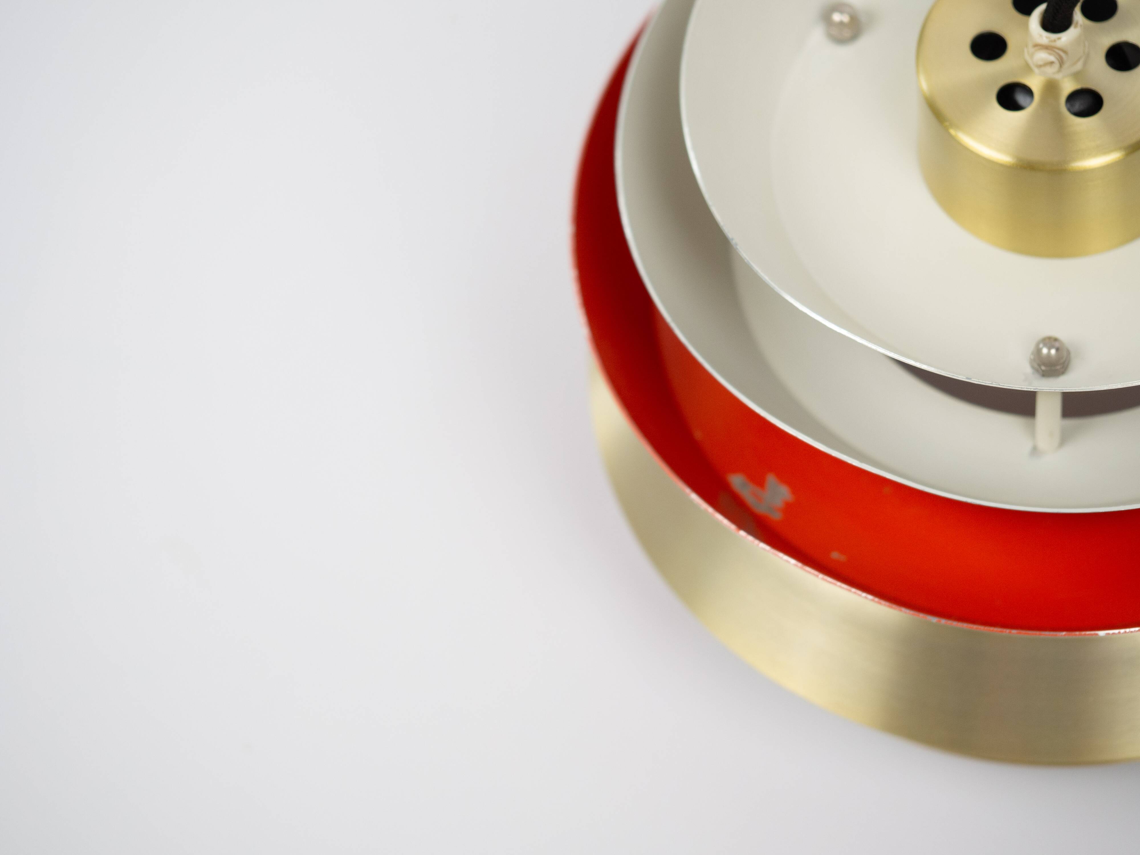 Pair of 2 Swedish vintage pendant lamps Trava by Carl Thore, Granhaga, 1960