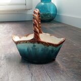 Signed dl earthenware basket