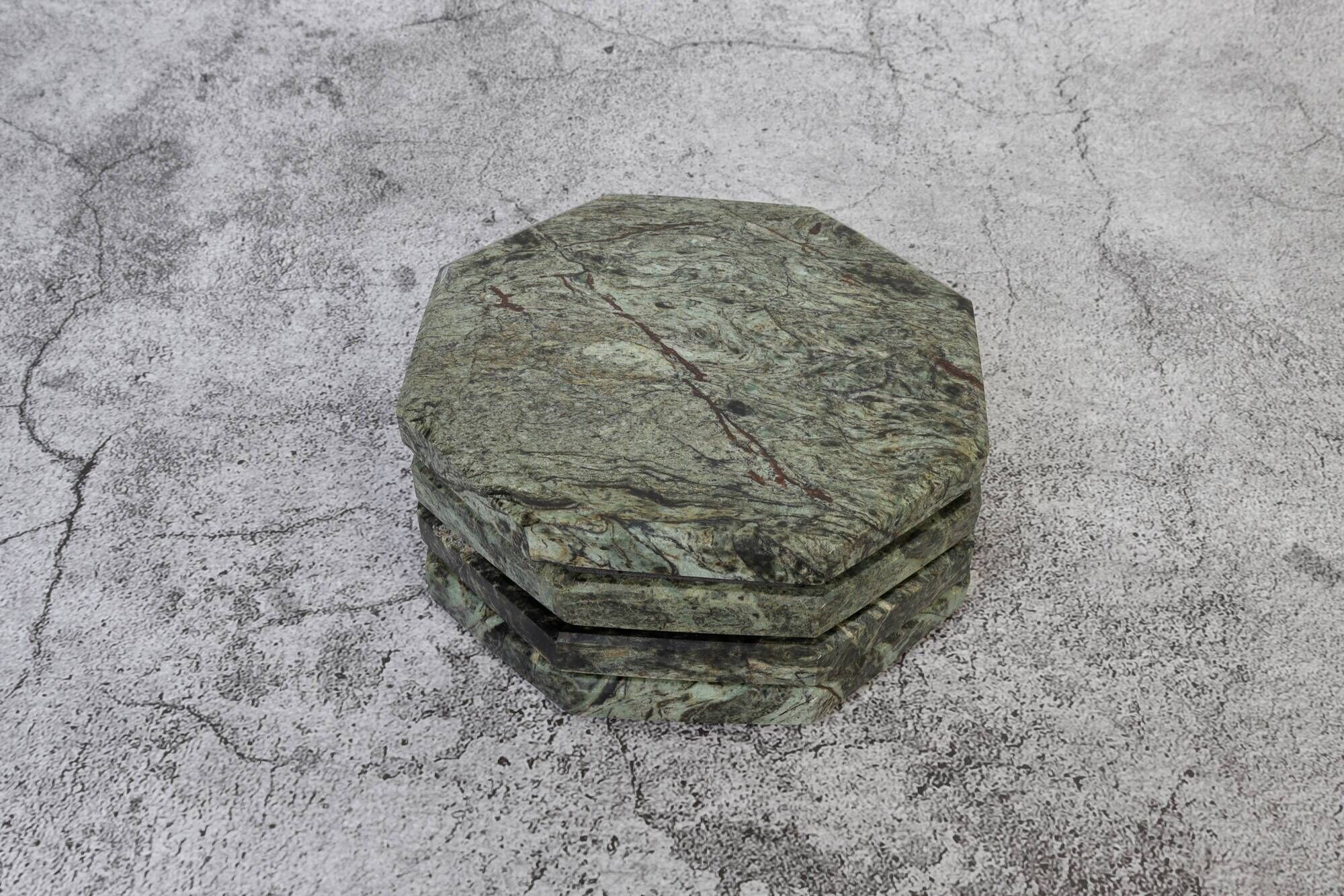 Angelo – Indian Green Octagonal Natural Marble Coasters - set of 4