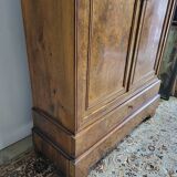 Armoire en ronce de noyer, 2 portes, 2 tiroirs