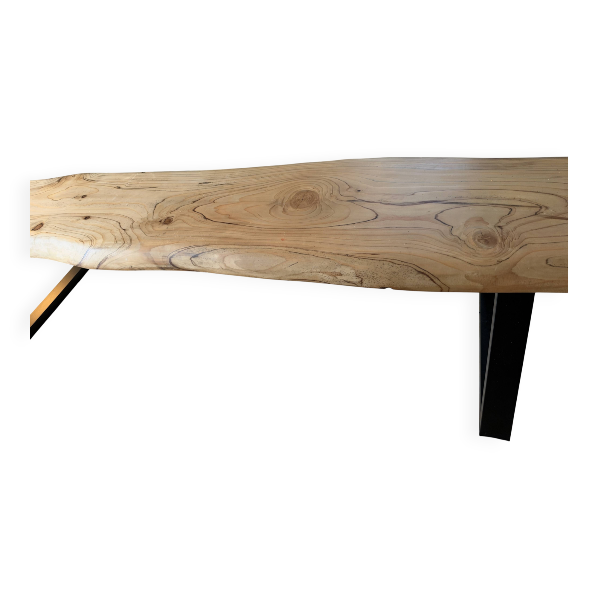 Cedar wood and black steel bench
