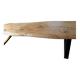 Cedar wood and black steel bench