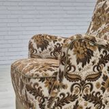1960s, Danish armchair, furniture velour fabric, ash wood.