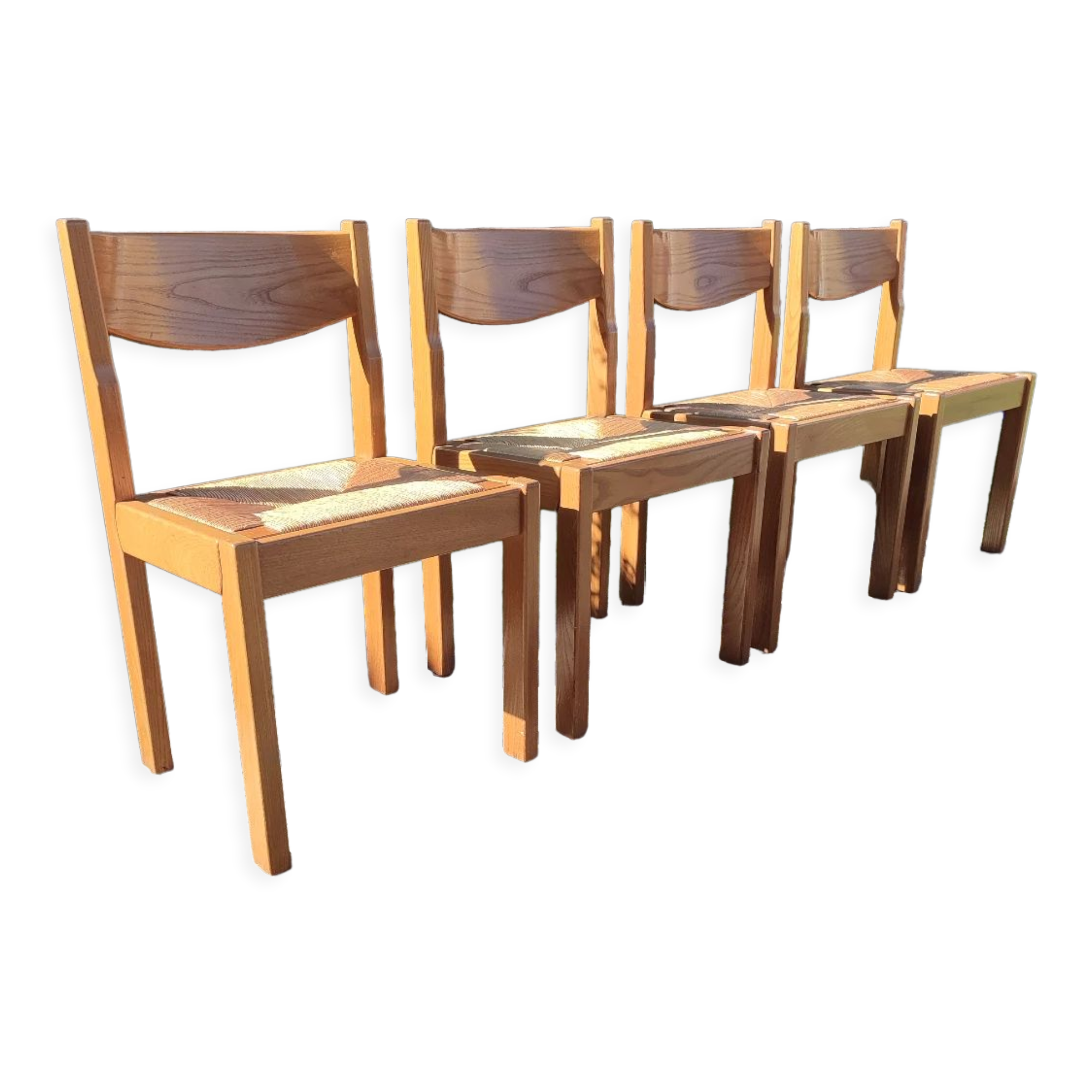 Chaise paille et orme maison regain