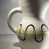 Andre baud for vallauris, ceramic jug and 6 glasses set, ca 1960