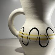 Andre baud for vallauris, ceramic jug and 6 glasses set, ca 1960