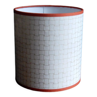 Nepalese paper cylindrical lampshade