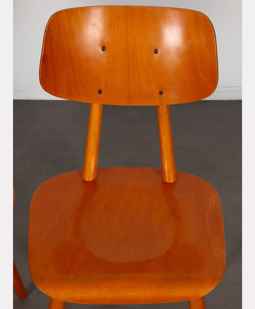 Pair of wooden chairs produced by Ton, 1960