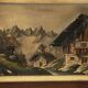 Alpine Table Carved and Painted Signed - Mid Century Chalet Ambiance