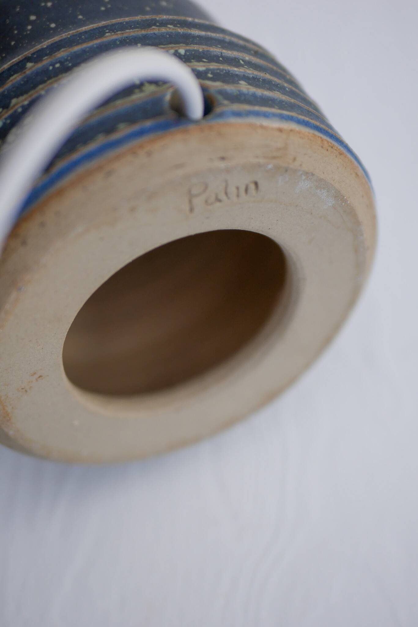 Mid-century modern pottery table lamp made by Rolf Palm, Sweden