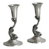 Pair of small antique candlesticks