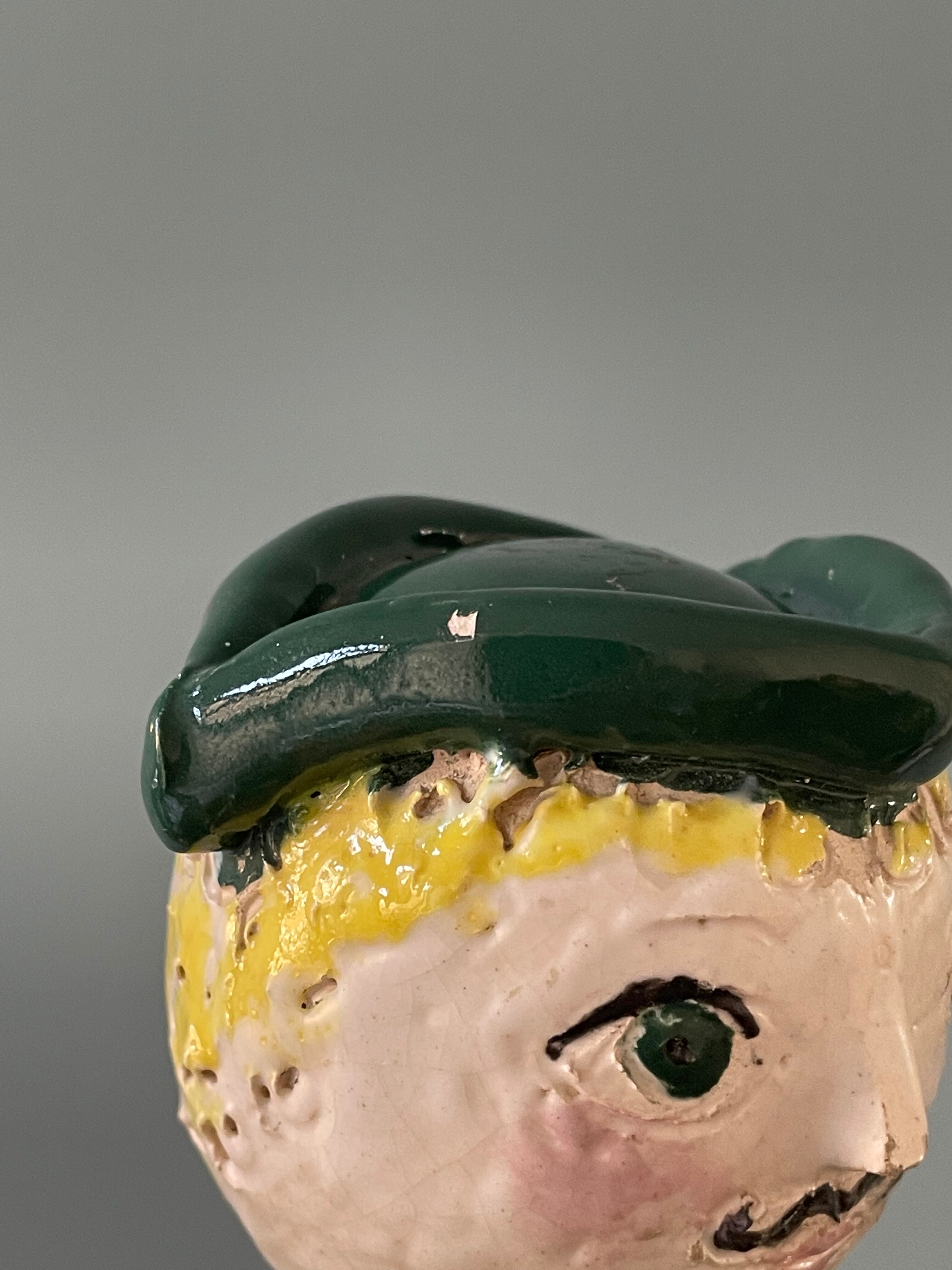 Pair of earthenware sconces signed Borderie - Szekely