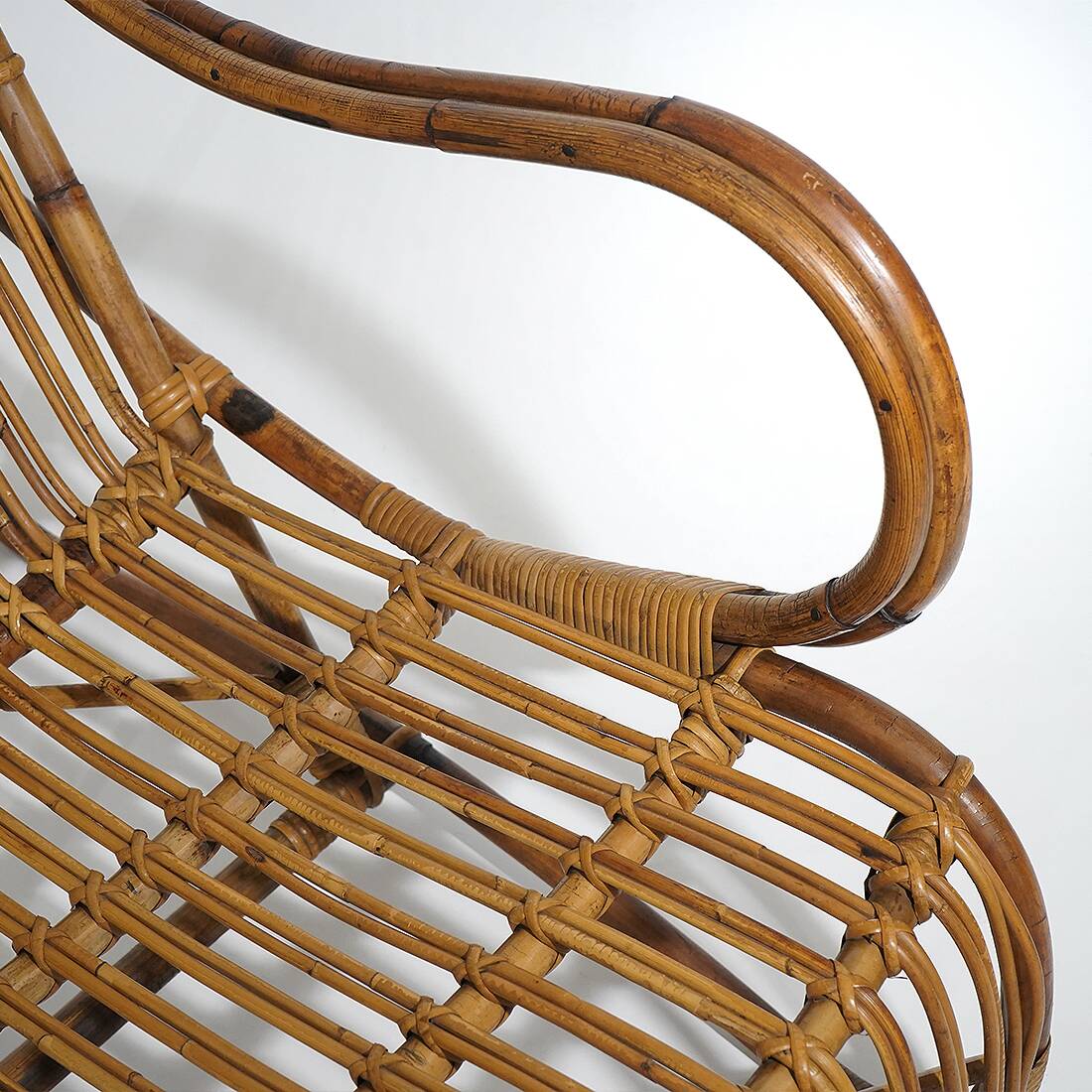 Fauteuil en rotin, années 1950