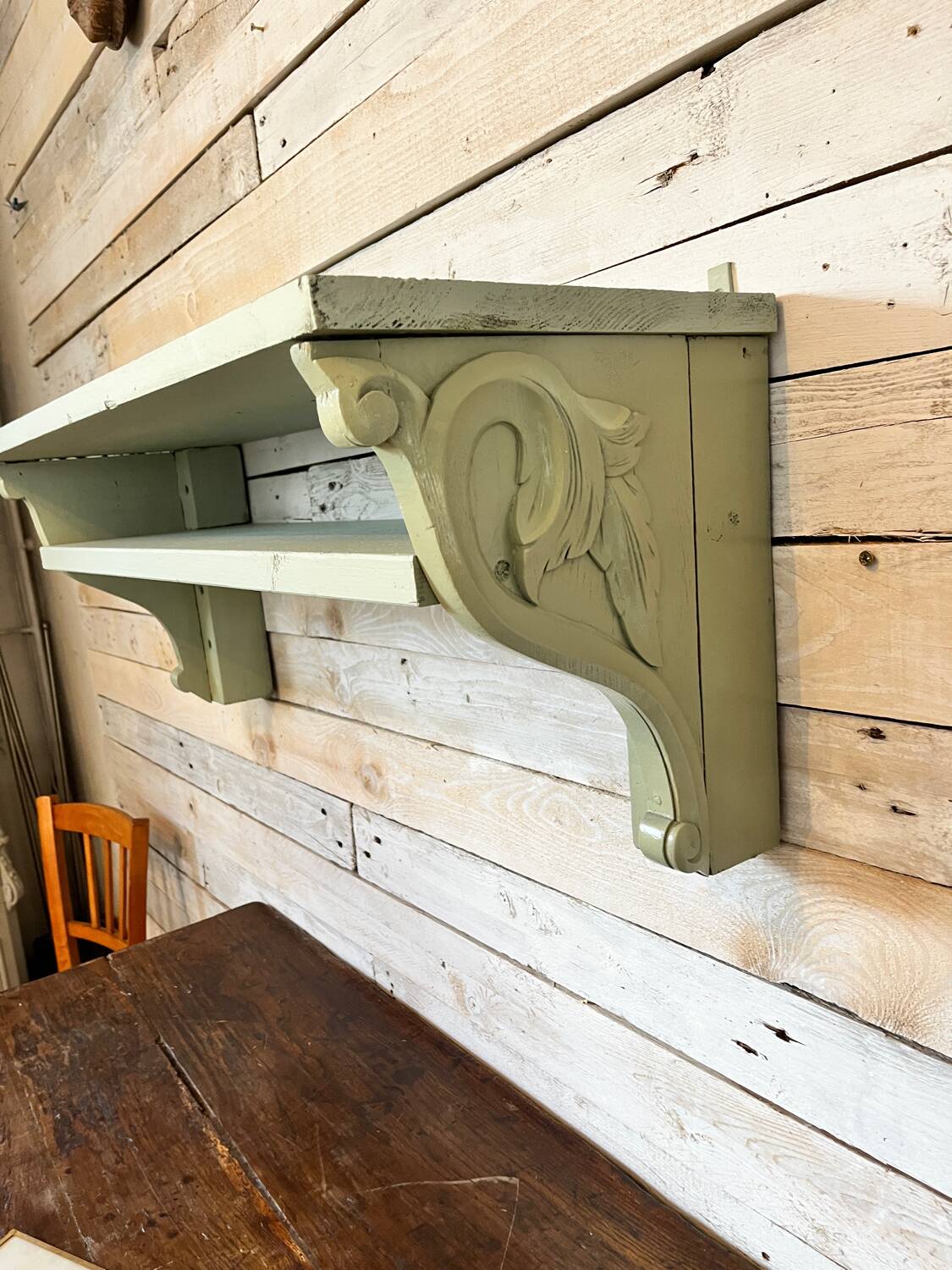 Celadon solid wood shelf