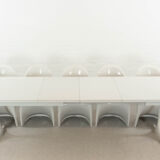 Extendable pedestal dining table by George Nelson for Herman Miller