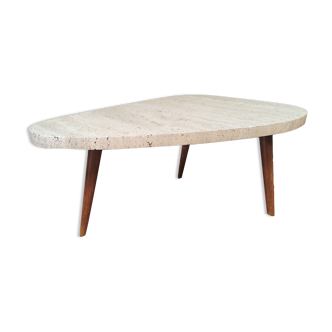 Travertine coffee table