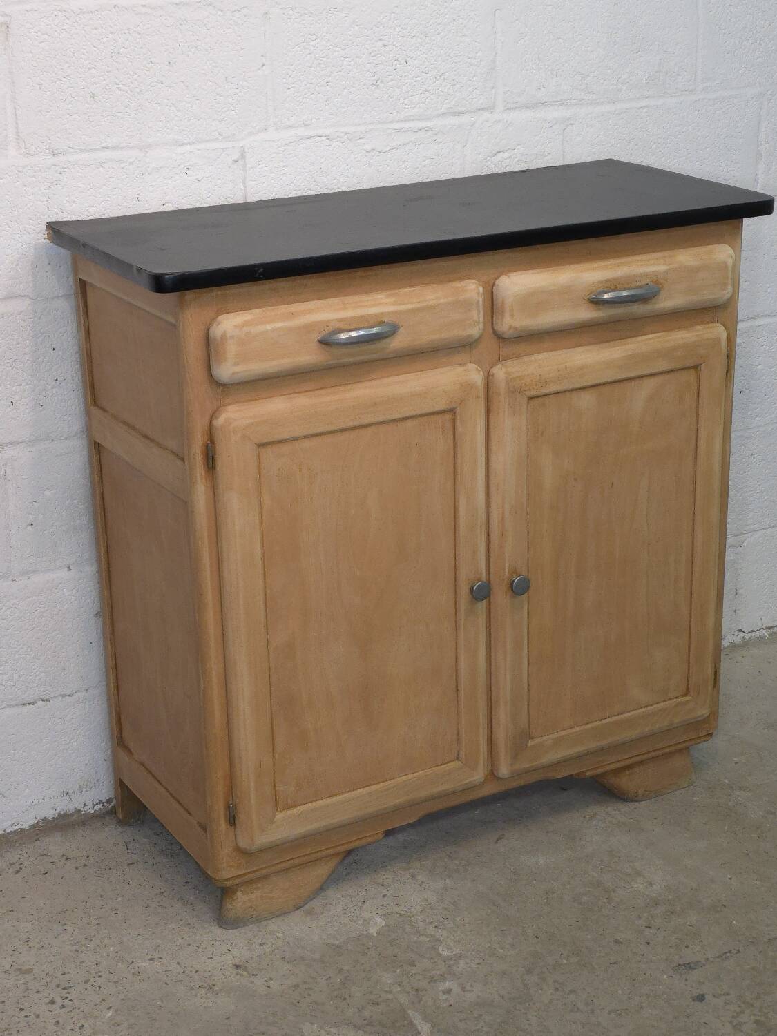 Small kitchen cabinet / small Mado sideboard in raw wood, 1950