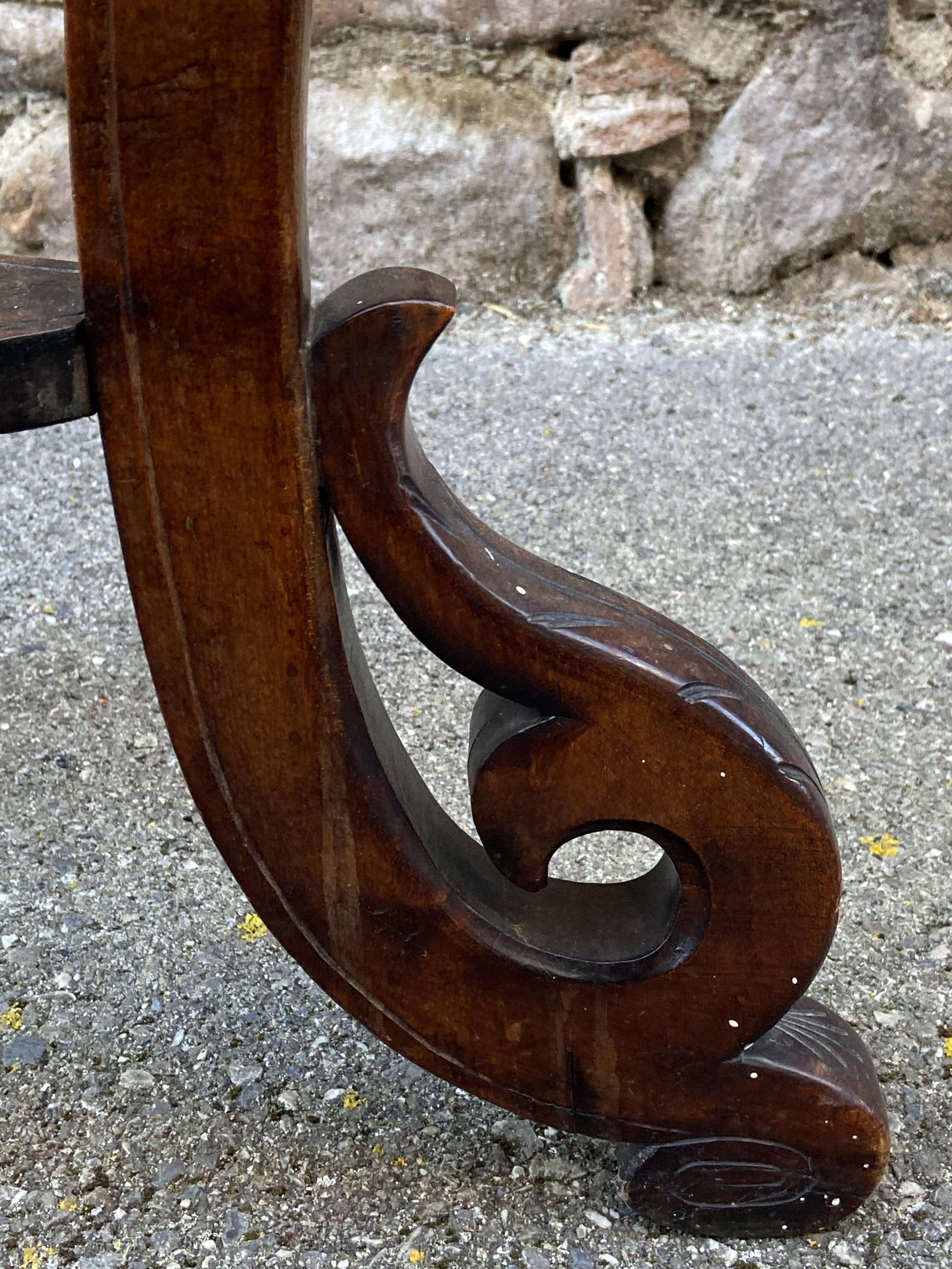 Colonial style pedestal table Indochina Asia vintage 1930s carved wood