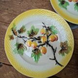 Set of 8 small fruit slip plates Orchies Moulin des Loups