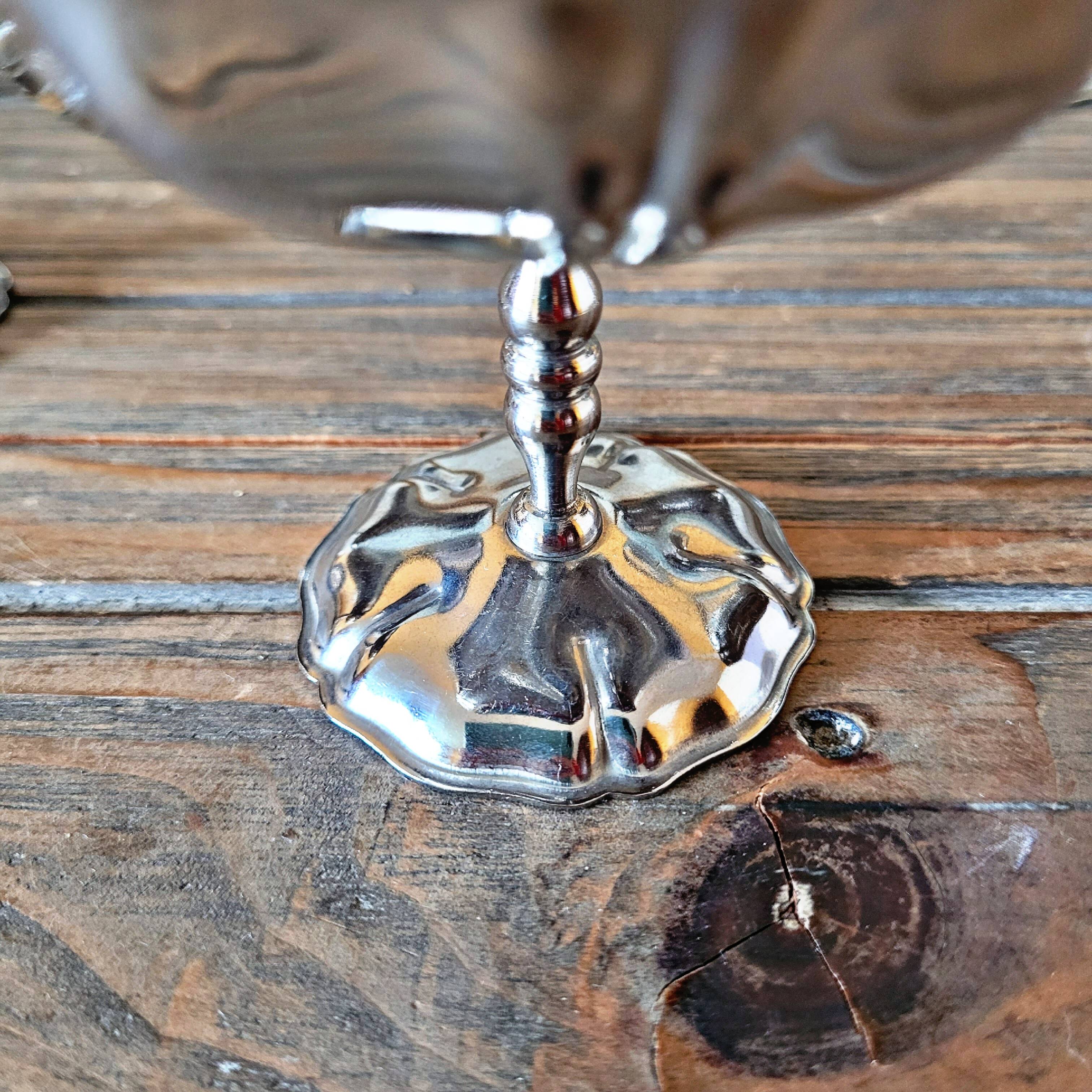 6 vintage stainless steel ice cream cups, flower-shaped