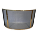 Curved Black Steel Mesh Fire Screen Design with Brass Frame