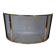 Curved Black Steel Mesh Fire Screen Design with Brass Frame